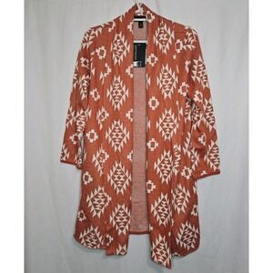 Cardigan‎ Women XS Orange Excellent Antthony Geometric Southwestern Aztec Boho
